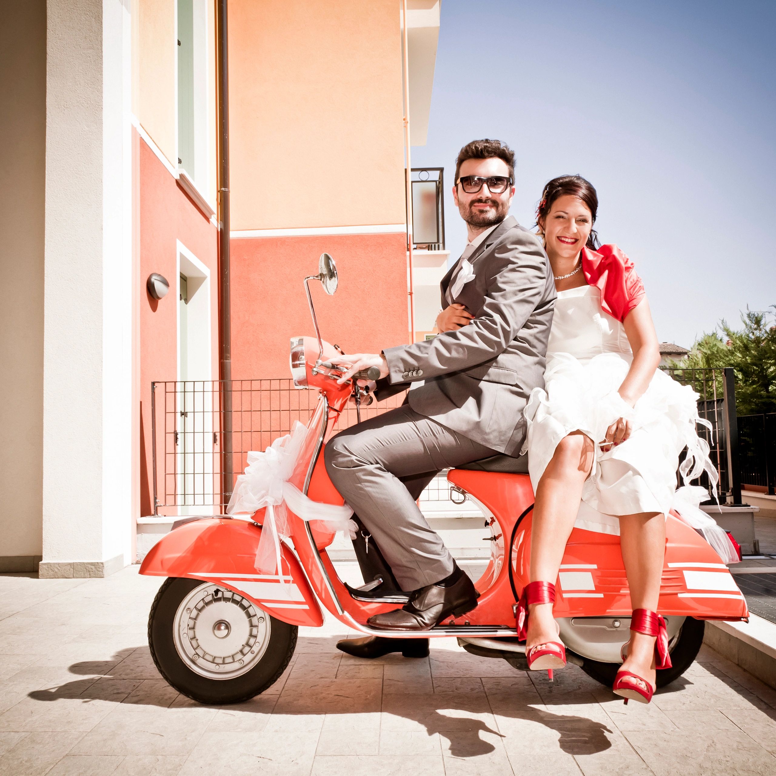 Smiling couple testimonial portrait
