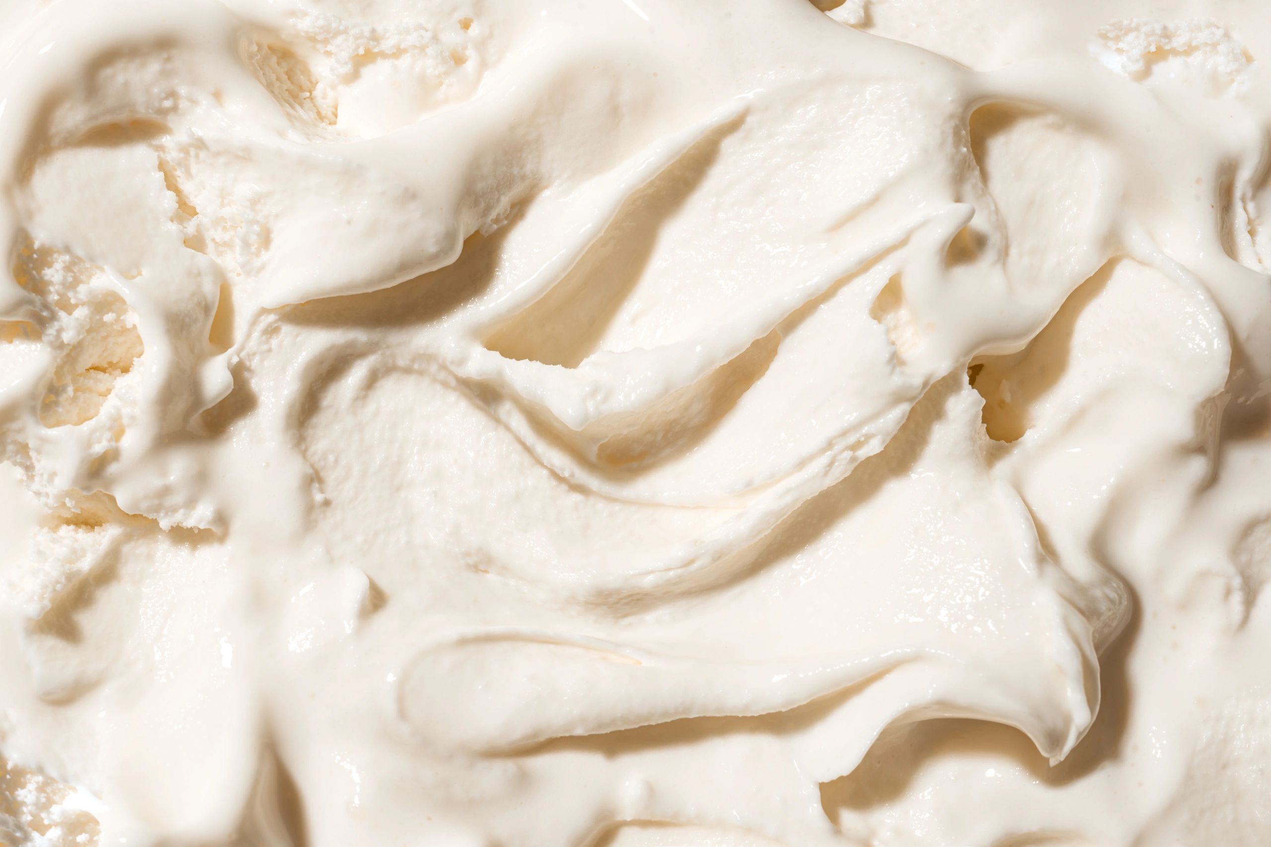 Close-up texture of creamy vanilla ice cream
