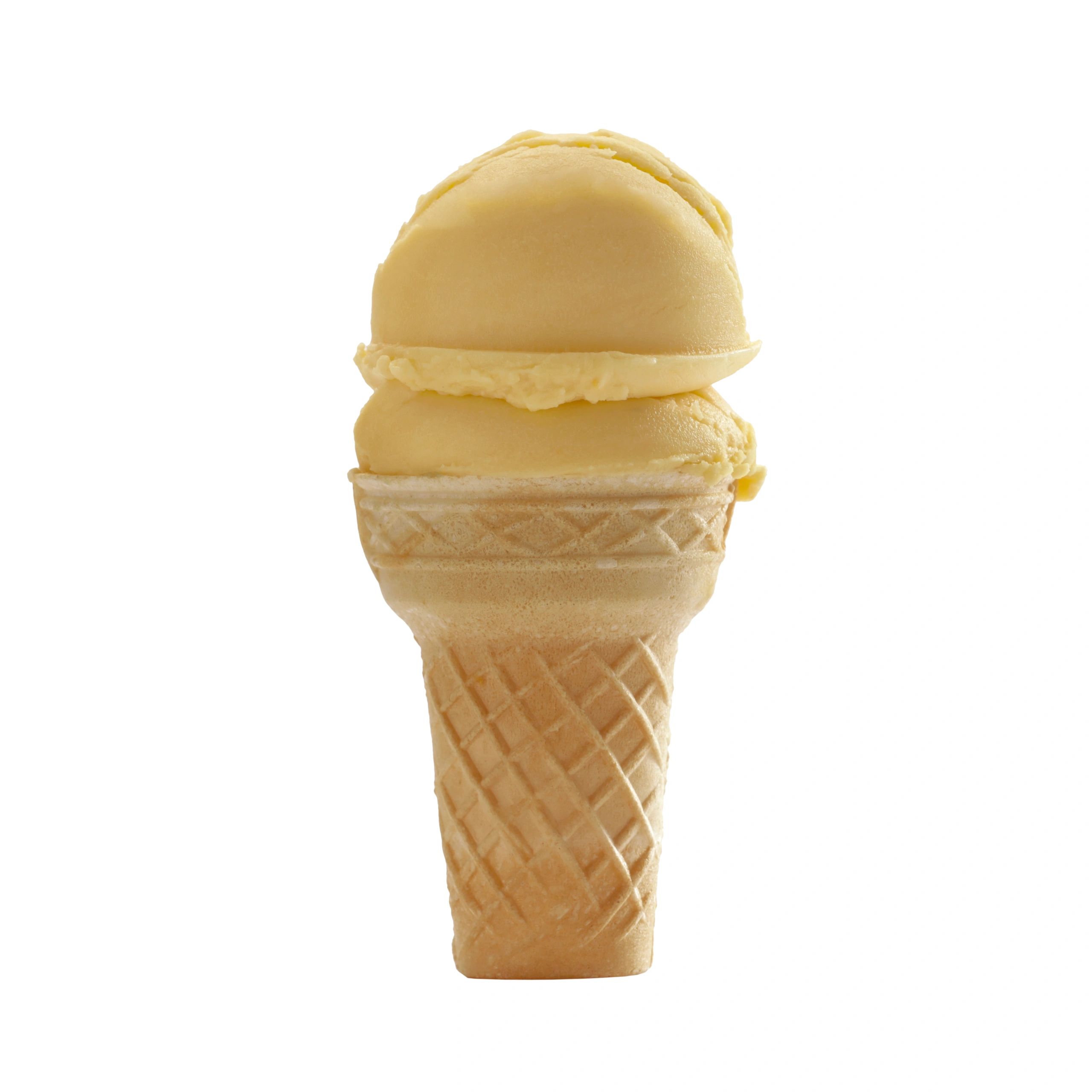 Close-up of an ice cream cone on a white background